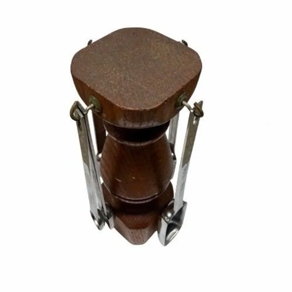 Vintage Wood Measuring Spoon Tree Stand Caddy Spoon Holder Handmade Signed